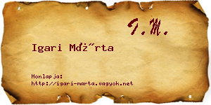 Igari Márta névjegykártya